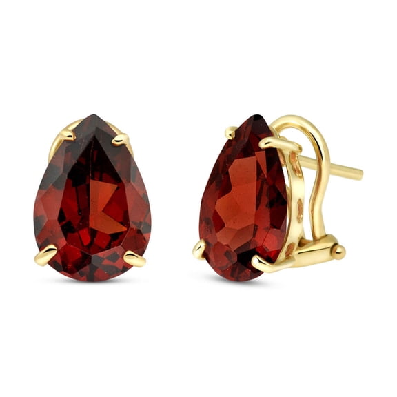 Galaxy Gold 14k Solid Gold 10ct Garnet Omega Clip Earrings