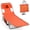 Orange, variant on Costway Patio Tanning Chair,Folding Beach Lounge Chair with 5-Position Adjustable Backrest Blue