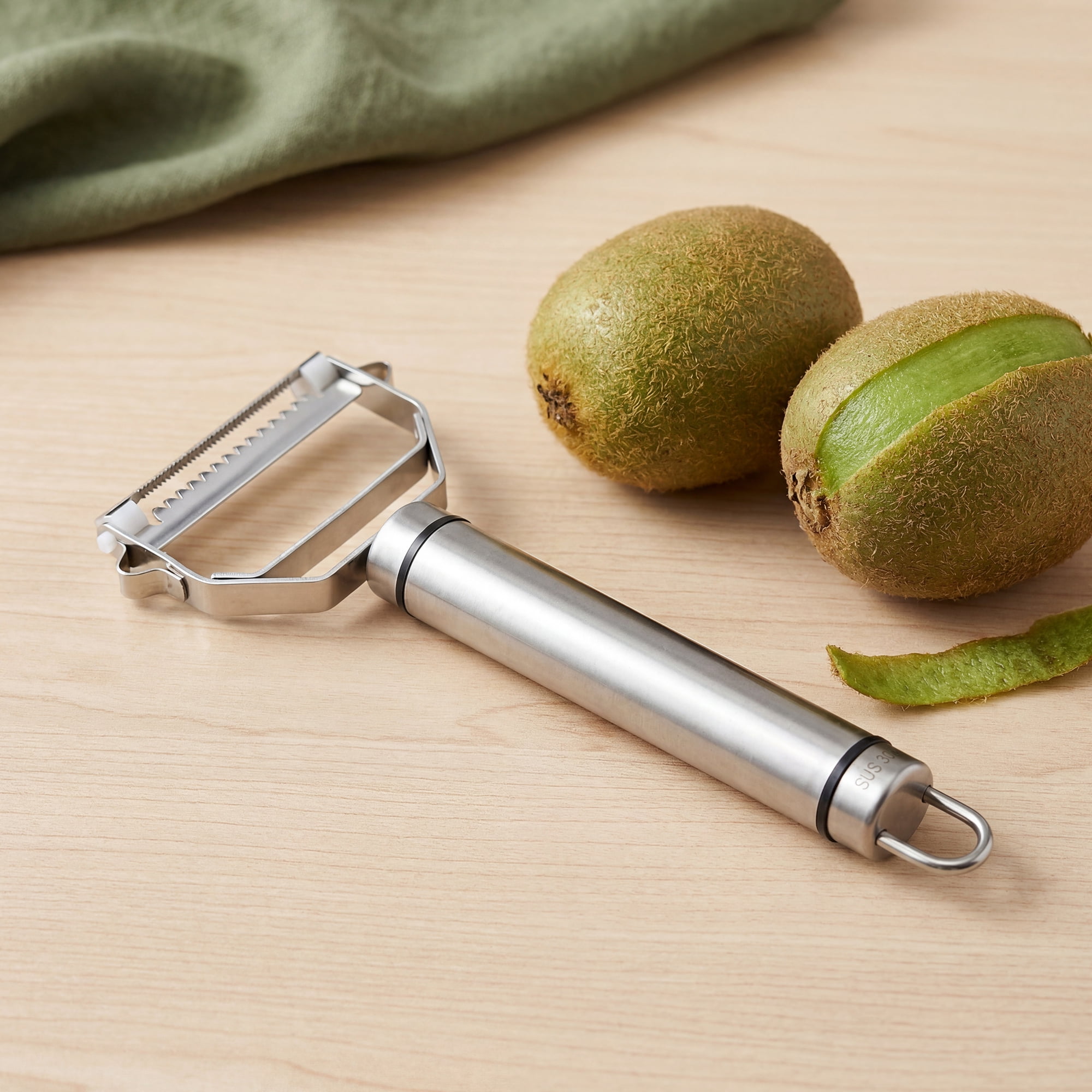 Unique Bargains Stainless Steel 3 in 1 Vegetable Peeler with Handle Silver 6.8x3.3 inch