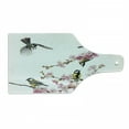 thumbnail image 1 of Birds Cutting Board, Group of Hummingbirds on Flowering Branch Best Friends Peace Illustration Home, Decorative Tempered Glass Cutting and Serving Board, Wine Bottle Shape, Multicolor, by Ambesonne, 1 of 1