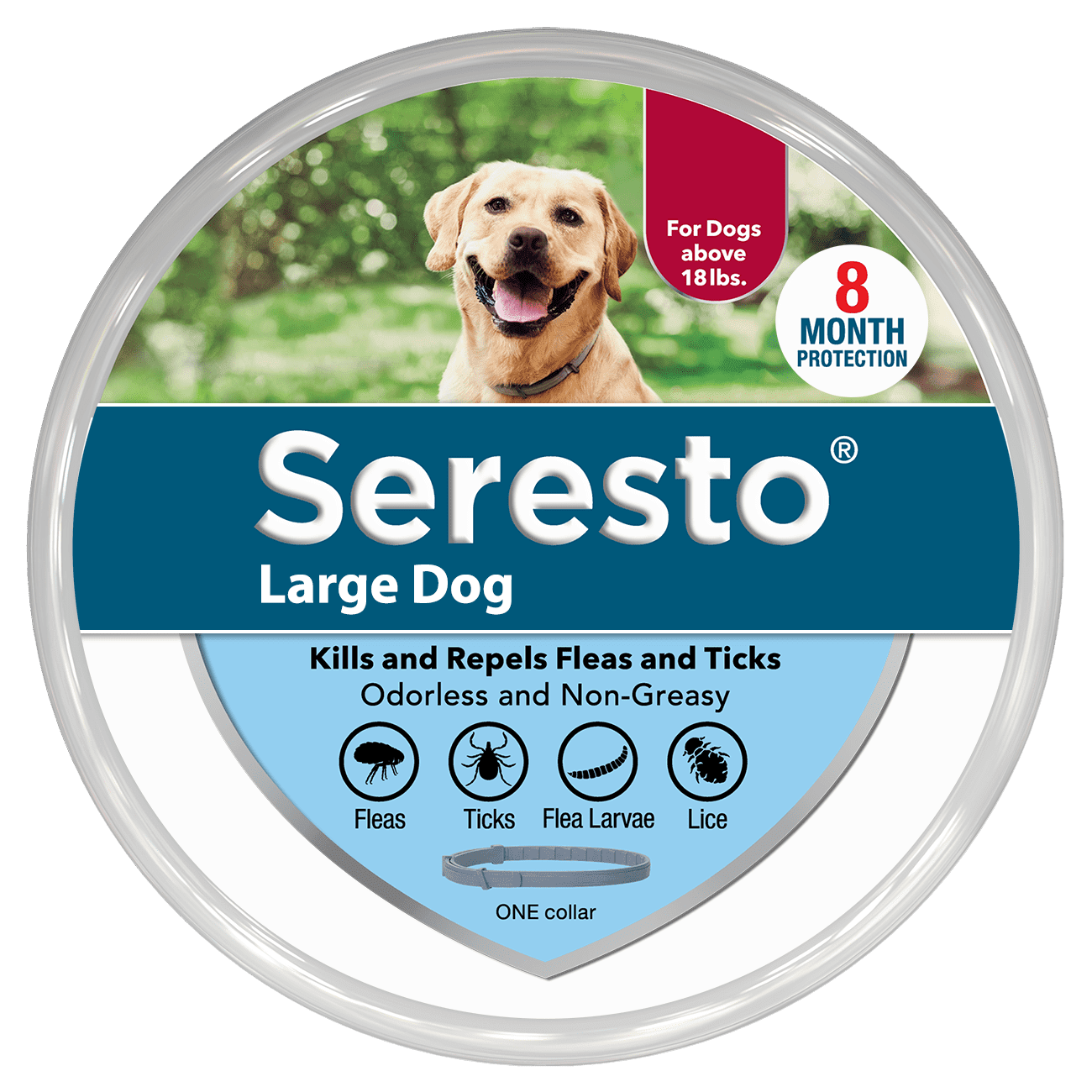 Seresto for Large Dogs 8 Month Flea and Tick Prevention Collar