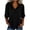 Black, variant on Button Down Linen Shirts for Women Lightweight Thin Casual Collared Puff 3/4 Sleeve Blouses Relaxed Dressy Casual Solid Color Tops S