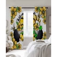 thumbnail image 4 of Flower Gnomes Kitchen Curtains Country Pastoral Botanical Floral Star Bee Cafe Short Curtains for Bathroom Blackout Window Curtain Small Window Treatment Drapes for Bedroom Living Room 42"x45"x2, 4 of 9