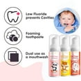 thumbnail image 3 of Aliver 3 Pack Boys Girls Foam Toothpaste Fruit Flavor, Mild Foaming Low Fluoride Toothpaste Mouthwash for Little Smiles, 3 of 10
