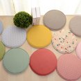 thumbnail image 4 of Bearachild Cojín de asiento de 12,9 pulgadas con correas, almohadilla de algodón para silla, alfombrilla de taburete de grosor, suave, Decoración del hogar café blanco Diámetro 33cm, 4 of 6