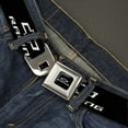 thumbnail image 2 of GM General Motors Belt, Seatbelt Buckle Belt, Chevy Bowtie Racing Logo Black White, Youth 20 to 36 Inches, 2 of 8