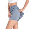 thumbnail image 6 of Jusfitsu 2 in 1 Athletic Shorts for Women High Waisted Running Workout Shorts with Pockets, 6 of 7
