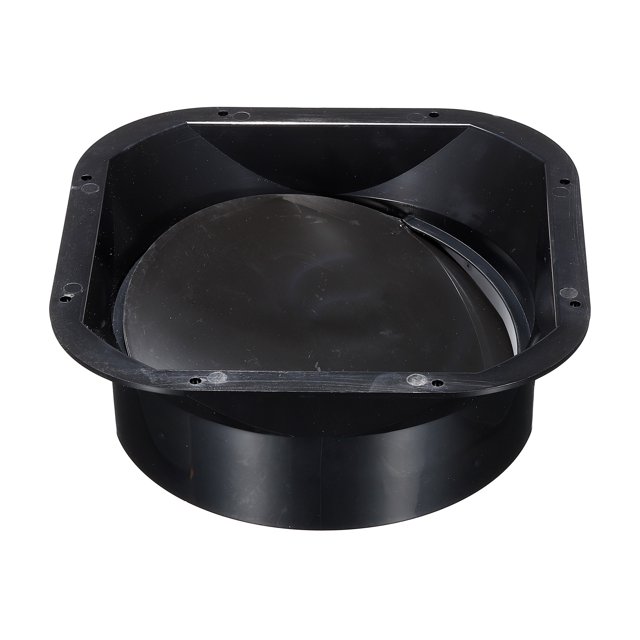 Unique Bargains 8 Pouces ABS Raccord de Conduit Carré Bride Conduit de Ventilation d'Air avec Valve Noir