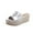 Silver Platform Wedge Slippers, variant on Women's Platform Wedge Slippers Summer Open Toe Slip On Shoes Comfortable Espadrille Wedge Heels Sandals Black 40