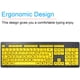 thumbnail image 2 of Teclado de computadora con impresión grande, teclado USB con cable de alto contraste con letras impresas de gran tamaño para personas con discapacidad visual y baja visión (amarillo + negro) Zhivalor CZDZ-ZC161, 2 of 8