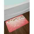 thumbnail image 2 of Coral Bath Mat, Blossoming Tree Branch Japanese Cherry Sakura Fresh Spring Garden Romantic, Non-Slip Plush Mat Bathroom Kitchen Laundry Room Decor, 29.5 X 17.5 Inches, Coral Green White, Ambesonne, 2 of 2