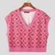 thumbnail image 1 of INCERUN Love diamond knit Chaleco Con Cuello En V, 1 of 4