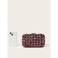 thumbnail image 4 of REMANLAND Women's Satin Evening Clutch with Chain Strap, Red, 4 of 7
