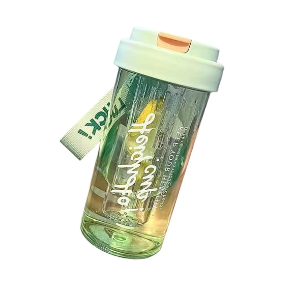 Large Capacity St Water Bottle 600ml Plastic Tumbler Cup with Leak-Proof Lid Reusable Drinking Cup for Herbal Tea Fruit Infusions Student Office Gym Water Bottle for Commuting Sports Travel
