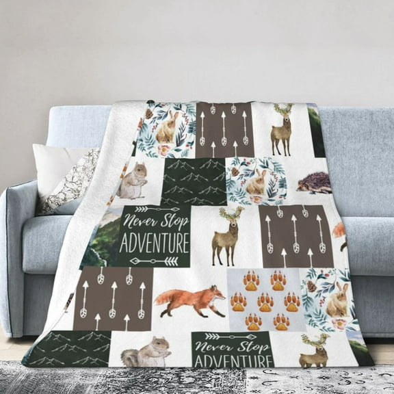 Forest Animal Blanket Gifts For Kids Adults - Lightweight Throw Blanket For Bedroom Living Room Decor Soft Fuzzy Fleece Cozy Plush Bed Couch 50"X40"