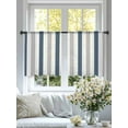 thumbnail image 4 of Blue Gray Striped Sheer Curtains for Living Room Bedroom Farmhouse Stripe Art Sheer Curtains 45 Inch Long 2 Panels Set Light Filtering Curtain Window Treatments Drapes for Dining Room, 4 of 6