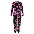 thumbnail image 4 of Cavosen Breast Cancer 2 Piece Sets for Women Going out Pink Long Pants Sweatsuits Long Sleeve Crew Neck Ribbon Shirts Tracksuits Awareness Lounge Sets with Pocket Drawstring Festival, 4 of 5