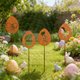 thumbnail image 4 of Uuiauoio 4pcs Easter Metal Garden Stake Rusty Garden Decor Rustic Iron Silhouette Decoration Art Flower Metal Cutout Sign Floor Standing Sculpture for Yard Decor Holiday Outdoor, 4 of 6