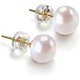 thumbnail image 2 of Aretes de perlas blancas cultivadas de agua dulce seleccionadas a mano de 14K, 2 of 5