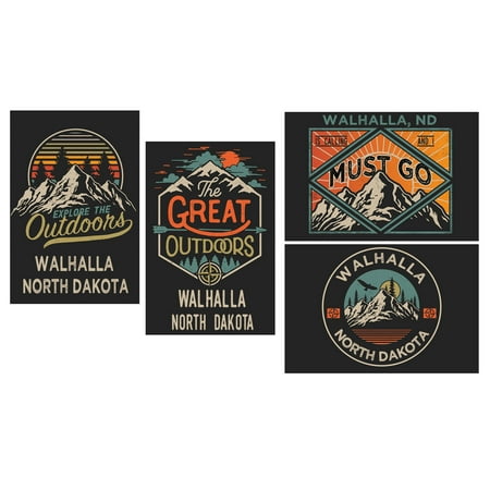 

Walhalla North Dakota Souvenir 2x3 Inch Fridge Magnet The Great Outdoors Design 4-Pack