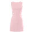 thumbnail image 4 of Minivestido sin mangas de cuello barco para mujer - Corte ajustado, informal para fiestas y discotecas, 4 of 4
