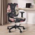thumbnail image 6 of CHAQLIN Skull Moth Floral Print Computer Chair Protector with Stretch Polyester, Set of 2 Cover for High Back Gaming Chair for Men and Women, 6 of 8