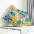 thumbnail image 3 of Blue Yellow Brown Pillow Covers 18x18 Inch Decorative Throw Pillow Cover, Modern Abstract Mottled Oil Painting Sofa Pillowcases Accent Cushion Case Home Decor Bedroom Living Room, 3 of 6