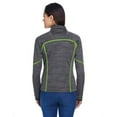 thumbnail image 2 of North End 78697 Women's Flux Mélange Bonded Fleece Jacket-Carbon/ Acid Green-XS, 2 of 3