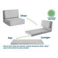 thumbnail image 6 of Your Zone Ultra Soft Suede 3 Position Convertible Lounge Flip Chair, Silver, 6 of 7
