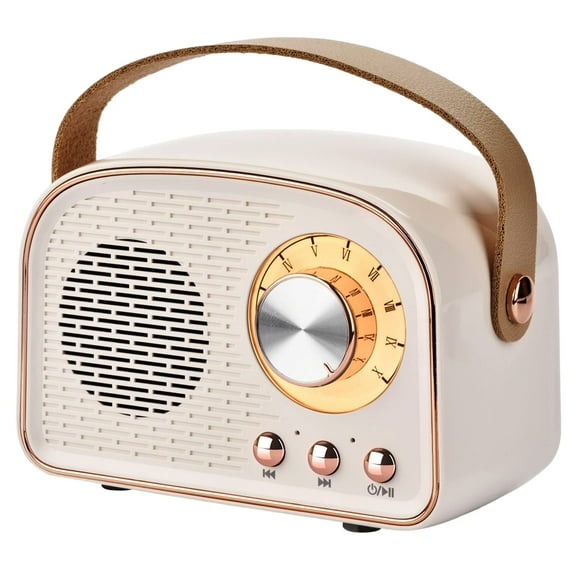Altavoz Bluetooth Aresrora Retro Inalámbrico Portátil Blanco