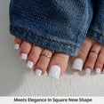 thumbnail image 2 of BTArtbox Press On Toenails - lvory White, Square, 2-Week Wear, Easy-to-Apply, 30 Count All-in-One Kit, 2 of 8
