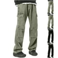 thumbnail image 1 of Styesk Men's Pants Men's Solid Color Pocket Work Pants Straight Leg Pants, 1 of 6