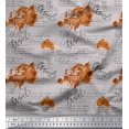 thumbnail image 1 of Soimoi Gray polyester Crepe Fabric Text & Europe Map Travel Print Sewing Fabric Yard 42 Inch Wide, 1 of 5