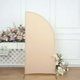 thumbnail image 2 of Efavormart 6ft Matte Beige Fitted Spandex Half Moon Wedding Arch Cover, Custom Fit Chiara Backdrop Stand Cover, 2 of 11