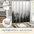 thumbnail image 5 of ComfiTime Shower Curtain with Hooks – Heavy-Duty Mold/Mildew-Resistant, Weighted-Hem Fabric Bathroom Curtain, Water-Repellent, Machine-Washable, Fade-Resistant, Misty Forest, Dark Green, 72 x 72, 5 of 11