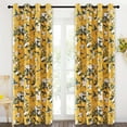 thumbnail image 3 of Alishomtll Floral Lemon Hummingbird Blackout Curtains Room Darkening Grommet Window Drapes for Living Room , 52" x84", ,Set of 2 Panels,Yellow, 3 of 9