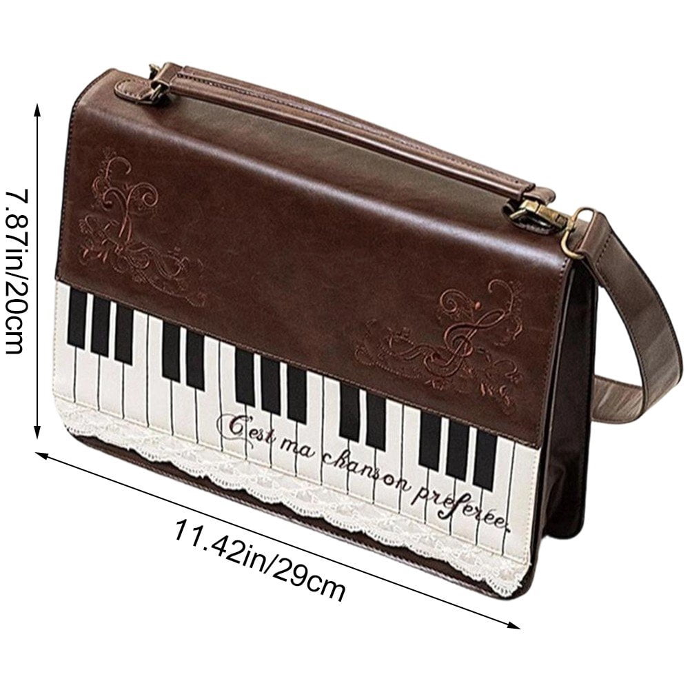 Hzzsbu Vintage Piano Crossbody Bag for Women Fairy Grunge Shoulder Bag Y2K Trendy Handbags Retro Cute Purse Streetwear