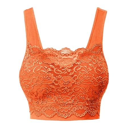 

Tangnade Seamless Lace With Front Lace Cover Sports Bras For Women