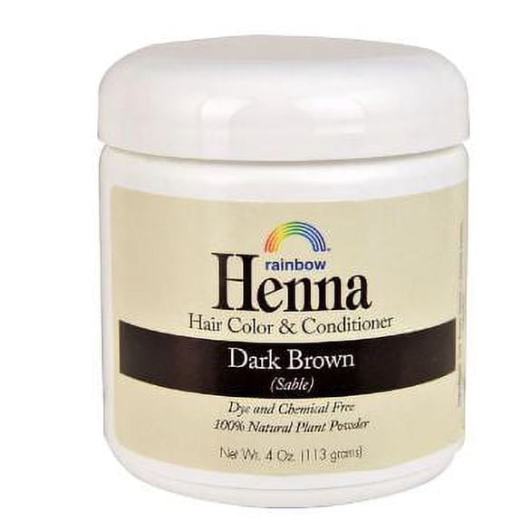 Rainbow Research Henna Hair Color and Conditioner Dark Brown Sable -- 4 oz