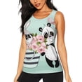 thumbnail image 2 of Picia Cute Panda Pattern Women's Workout Tank Top,Breathable Activewear,Slim Fit Athletic Top,Versatile Workout Moisture-wicking top-X-Large, 2 of 9