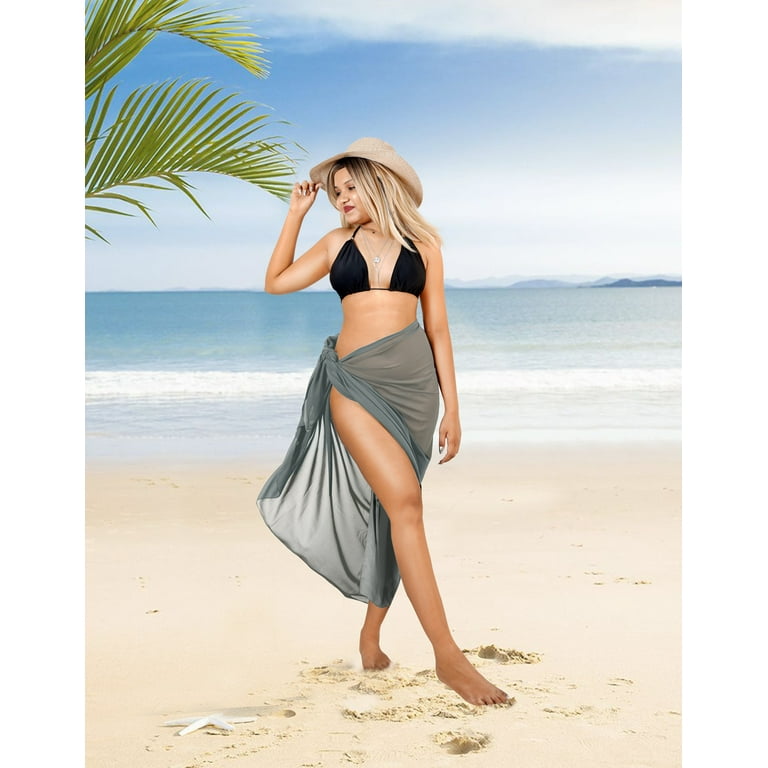 LA LEELA Women's Swimwear Cover Up Skirt Swimsuit Beach Dress