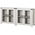 thumbnail image 4 of WAMAPT 2 Pack Sideboard Buffet Cabinets with Adjustable Shelf, Wood Kitchen Accent Storage Cabinets , Coffee Bar Table for Dining Room, Living Room and bedroom?Antique White, 4 of 6