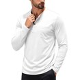 thumbnail image 2 of Urbanix Men's Henley Shirts Classic Long Sleeve Blouse Slim Fit Henley Neck Collared Golf Shirt Gym Running Clothes with One Pocket, 2 of 5