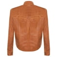 thumbnail image 3 of Mens Retro Denim Leather Shirt Jacket-Dorking in Tan, 3 of 4
