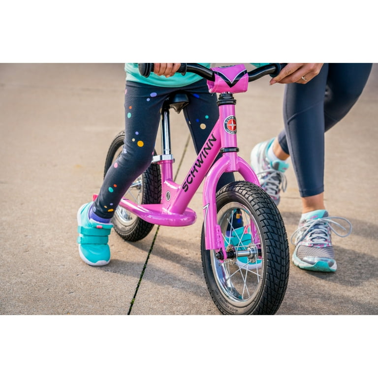 Schwinn 12-Inch Pink Balance Bike - Toddler Kids Beginner Bicycle