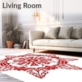 thumbnail image 2 of ODIKA 2'x3' Machine Washable Non-Slip Area Rug, Festive Snowflake Anti Slip Winter Celebration High Traffic Rug, Red, 506825, 2 of 7