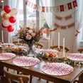 thumbnail image 3 of Valentine's Day Round Placemats Set of 4 Pink Love Heart Place Mats Washable Woven Placemat Red Hearts Circle Braided Table Mat for Kitchen Dining Table Wedding Party Home Decor 15 Inch, 3 of 9