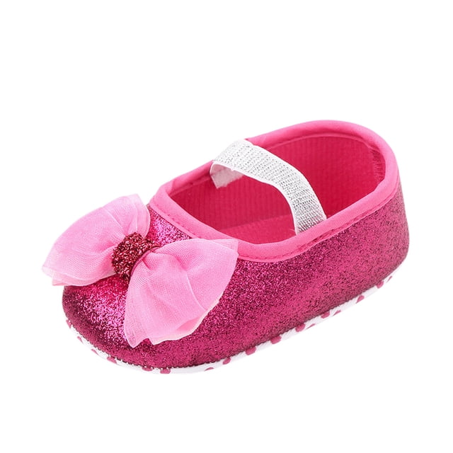 PMVFHDE Chaussures pour Tout-Petits, Chaussures Décontractées pour Bébés Filles avec Nœud, Premières Chaussures de Marche Rouges, 6-12 Mois