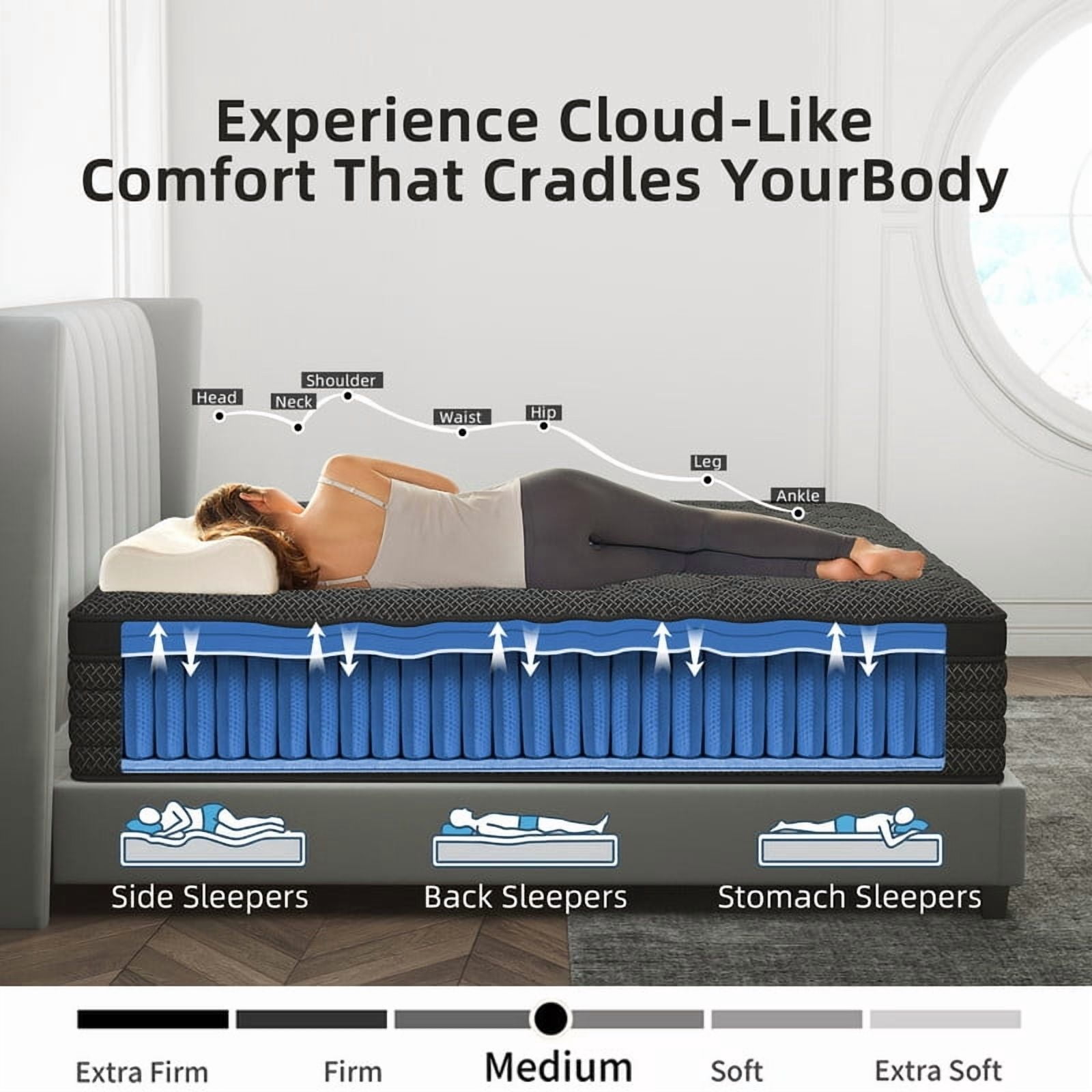 Kviwasha 12 inch Twin Mattress in a Box Pocket Innerspring Hybrid Mattress, CertiPUR-US Certified , Twin