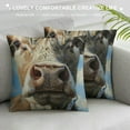 thumbnail image 3 of Brown Cow Throw Pillow Cover Head Oil Painting Animal Farm Chew Face Vivid Head Bovine Pet Hairy Pillow Case Inch Decorative Men Women Boy Girl Room Cushion Cover for Home Couch Bed, 3 of 5
